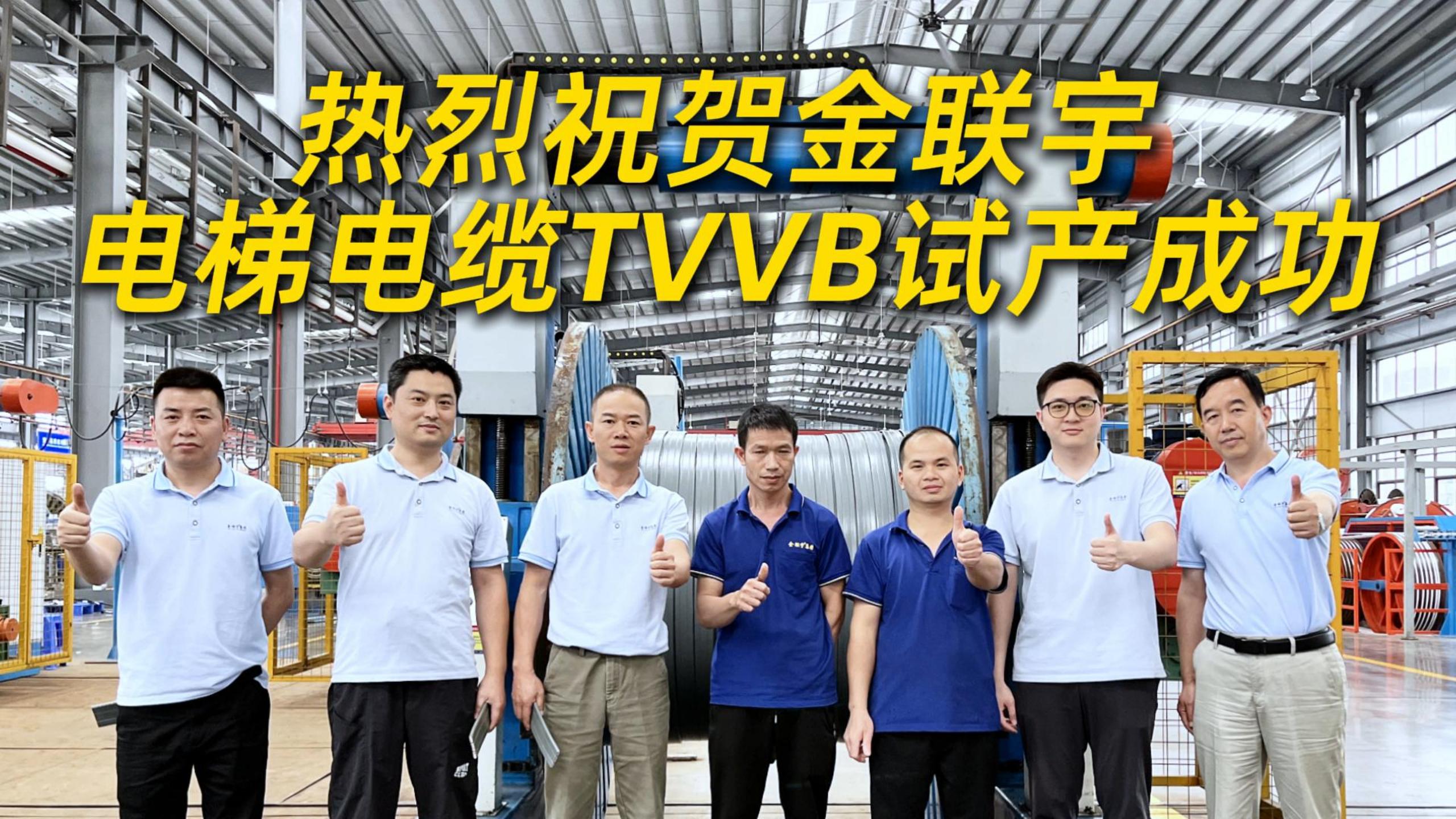 熱烈祝賀金聯(lián)宇電梯電纜TVVB試產(chǎn)成功！